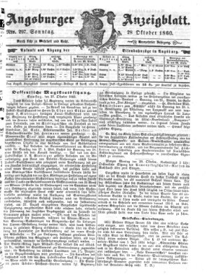 Augsburger Anzeigeblatt Sonntag 28. Oktober 1860