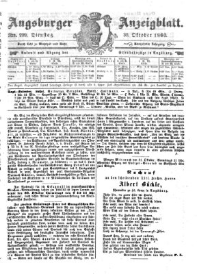 Augsburger Anzeigeblatt Dienstag 30. Oktober 1860