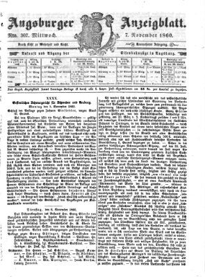 Augsburger Anzeigeblatt Mittwoch 7. November 1860