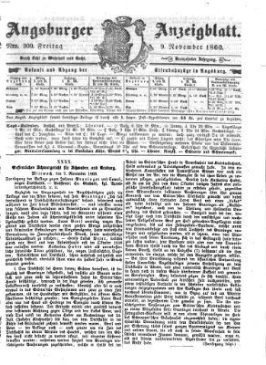 Augsburger Anzeigeblatt Freitag 9. November 1860