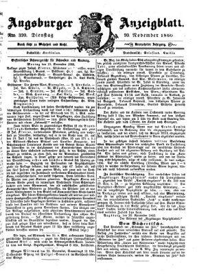 Augsburger Anzeigeblatt Dienstag 20. November 1860