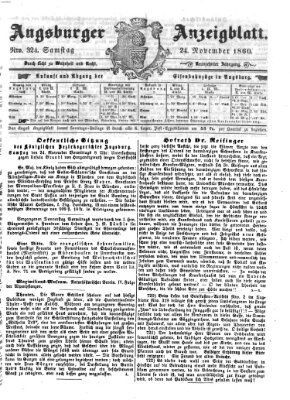 Augsburger Anzeigeblatt Samstag 24. November 1860