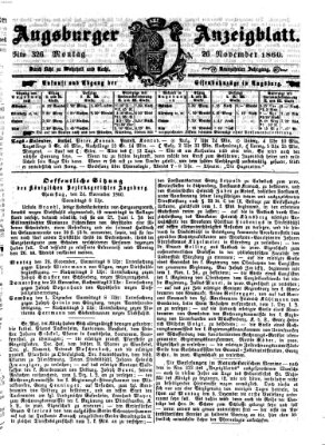 Augsburger Anzeigeblatt Montag 26. November 1860