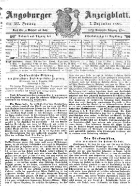 Augsburger Anzeigeblatt Freitag 7. Dezember 1860