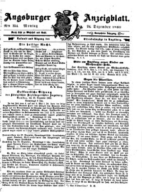 Augsburger Anzeigeblatt Montag 24. Dezember 1860