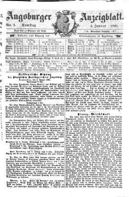 Augsburger Anzeigeblatt Samstag 5. Januar 1861