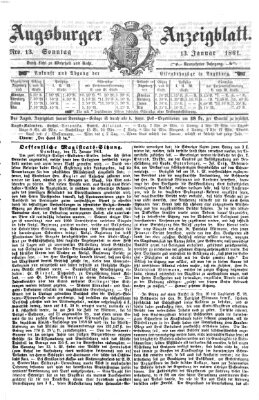 Augsburger Anzeigeblatt Sonntag 13. Januar 1861