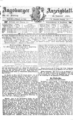 Augsburger Anzeigeblatt Freitag 18. Januar 1861