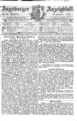 Augsburger Anzeigeblatt Sonntag 20. Januar 1861