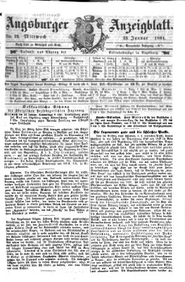 Augsburger Anzeigeblatt Mittwoch 23. Januar 1861