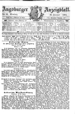 Augsburger Anzeigeblatt Montag 28. Januar 1861