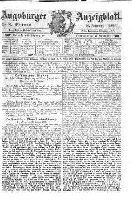Augsburger Anzeigeblatt Mittwoch 30. Januar 1861