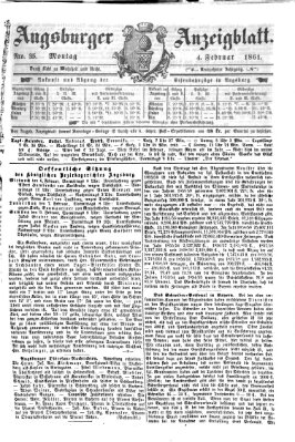 Augsburger Anzeigeblatt Montag 4. Februar 1861