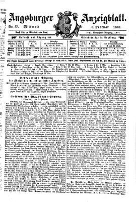 Augsburger Anzeigeblatt Mittwoch 6. Februar 1861