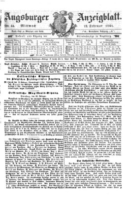 Augsburger Anzeigeblatt Mittwoch 13. Februar 1861