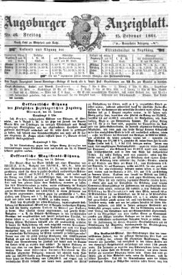 Augsburger Anzeigeblatt Freitag 15. Februar 1861