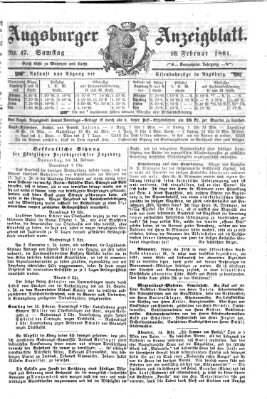 Augsburger Anzeigeblatt Samstag 16. Februar 1861