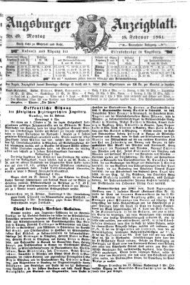 Augsburger Anzeigeblatt Montag 18. Februar 1861