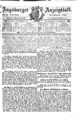 Augsburger Anzeigeblatt Dienstag 19. Februar 1861