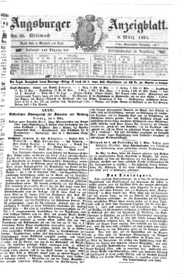 Augsburger Anzeigeblatt Mittwoch 6. März 1861