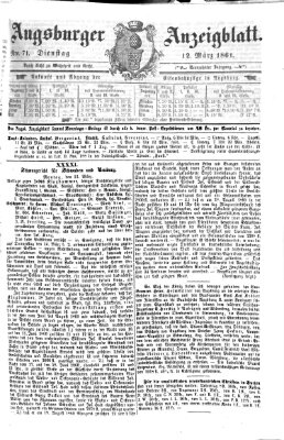 Augsburger Anzeigeblatt Dienstag 12. März 1861