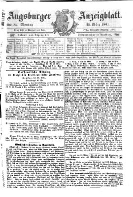 Augsburger Anzeigeblatt Montag 25. März 1861