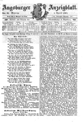 Augsburger Anzeigeblatt Montag 1. April 1861