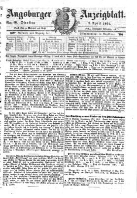 Augsburger Anzeigeblatt Dienstag 2. April 1861