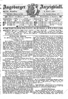 Augsburger Anzeigeblatt Samstag 6. April 1861