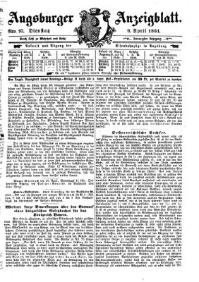 Augsburger Anzeigeblatt Dienstag 9. April 1861