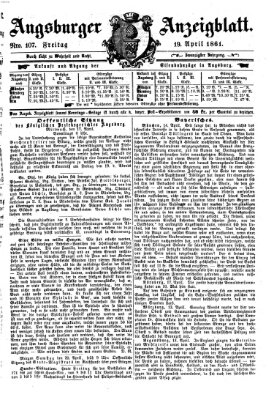 Augsburger Anzeigeblatt Freitag 19. April 1861