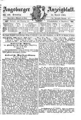 Augsburger Anzeigeblatt Sonntag 21. April 1861