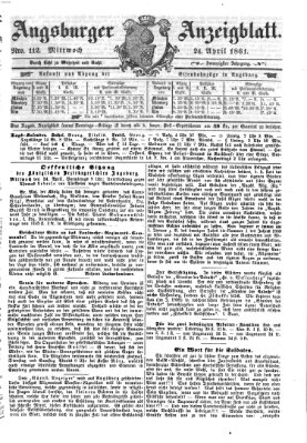 Augsburger Anzeigeblatt Mittwoch 24. April 1861