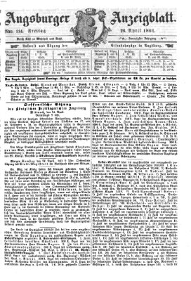 Augsburger Anzeigeblatt Freitag 26. April 1861