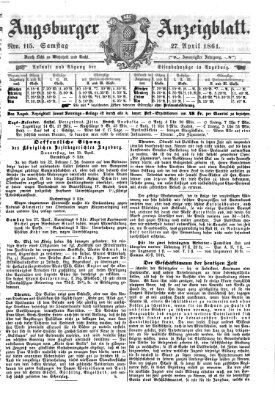 Augsburger Anzeigeblatt Samstag 27. April 1861