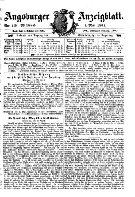 Augsburger Anzeigeblatt Mittwoch 1. Mai 1861