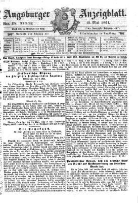 Augsburger Anzeigeblatt Freitag 10. Mai 1861