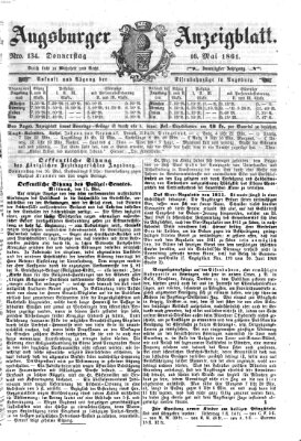 Augsburger Anzeigeblatt Donnerstag 16. Mai 1861