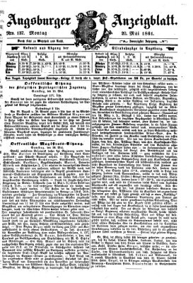 Augsburger Anzeigeblatt Montag 20. Mai 1861