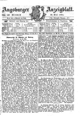 Augsburger Anzeigeblatt Mittwoch 29. Mai 1861