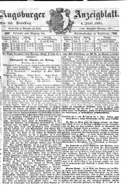 Augsburger Anzeigeblatt Dienstag 4. Juni 1861