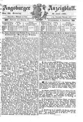 Augsburger Anzeigeblatt Sonntag 16. Juni 1861