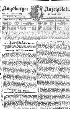 Augsburger Anzeigeblatt Donnerstag 20. Juni 1861