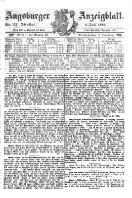 Augsburger Anzeigeblatt Dienstag 2. Juli 1861