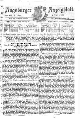 Augsburger Anzeigeblatt Freitag 5. Juli 1861