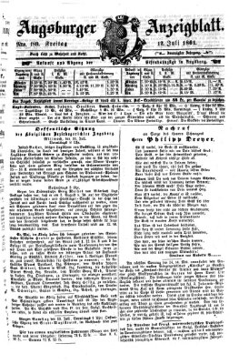 Augsburger Anzeigeblatt Freitag 12. Juli 1861