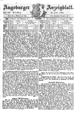 Augsburger Anzeigeblatt Dienstag 16. Juli 1861