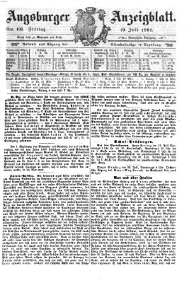 Augsburger Anzeigeblatt Freitag 19. Juli 1861