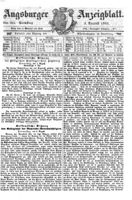 Augsburger Anzeigeblatt Samstag 3. August 1861