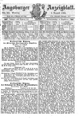 Augsburger Anzeigeblatt Montag 5. August 1861